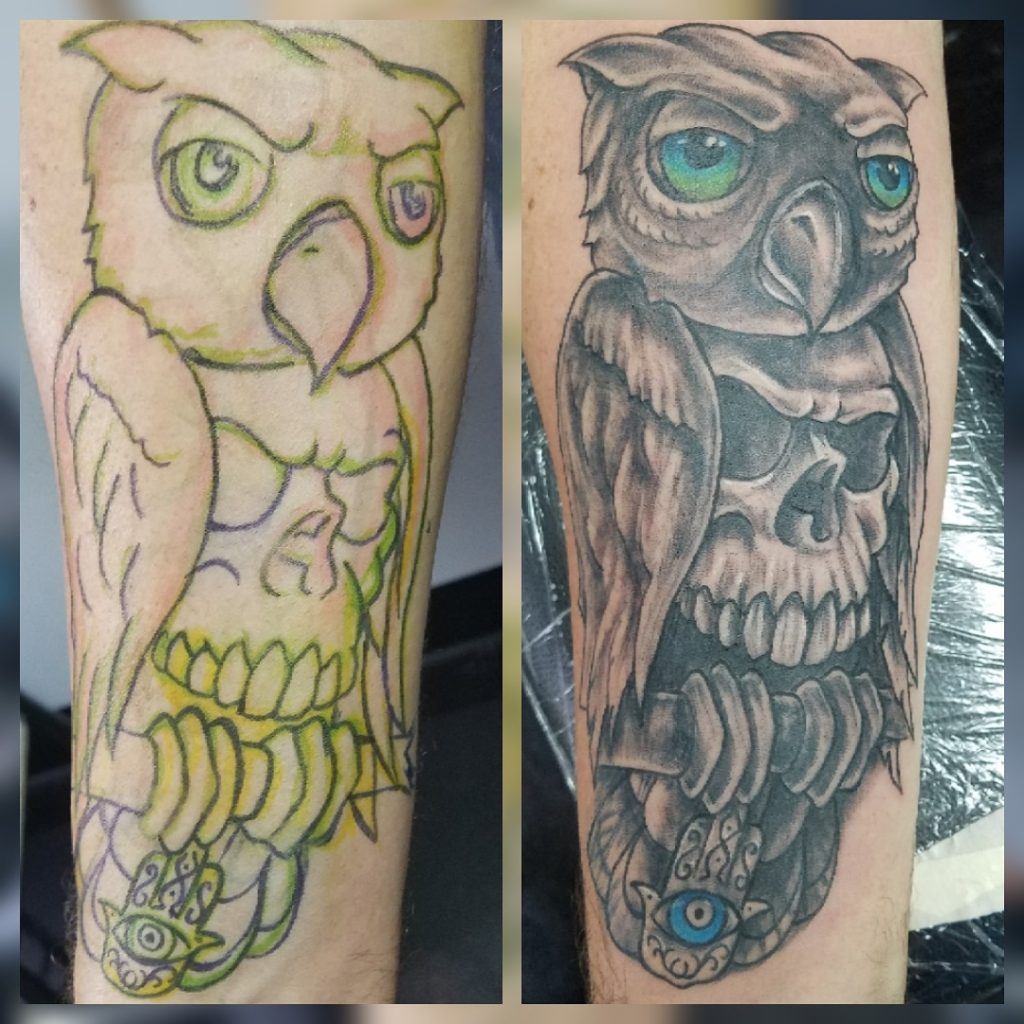 Cover up by owner at 3Aces Tattoo!